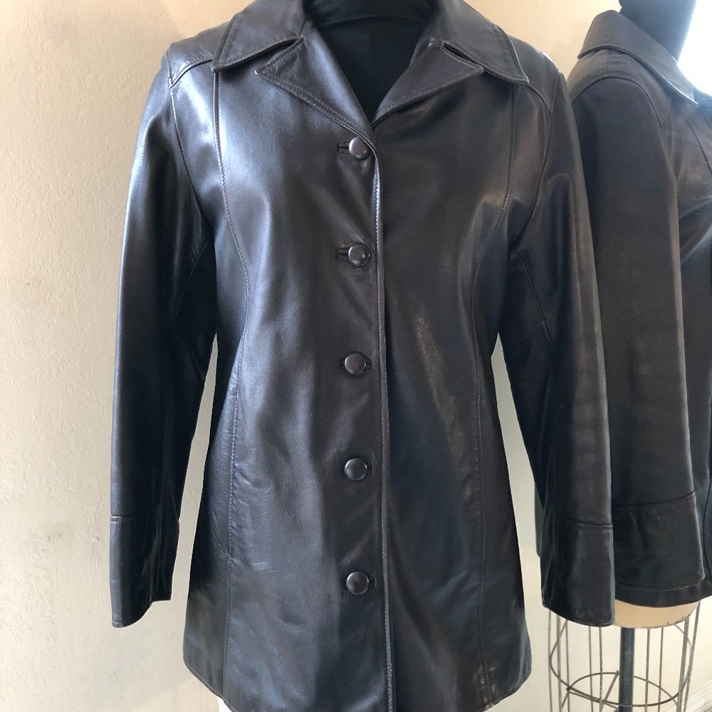 Brown Leather Coat